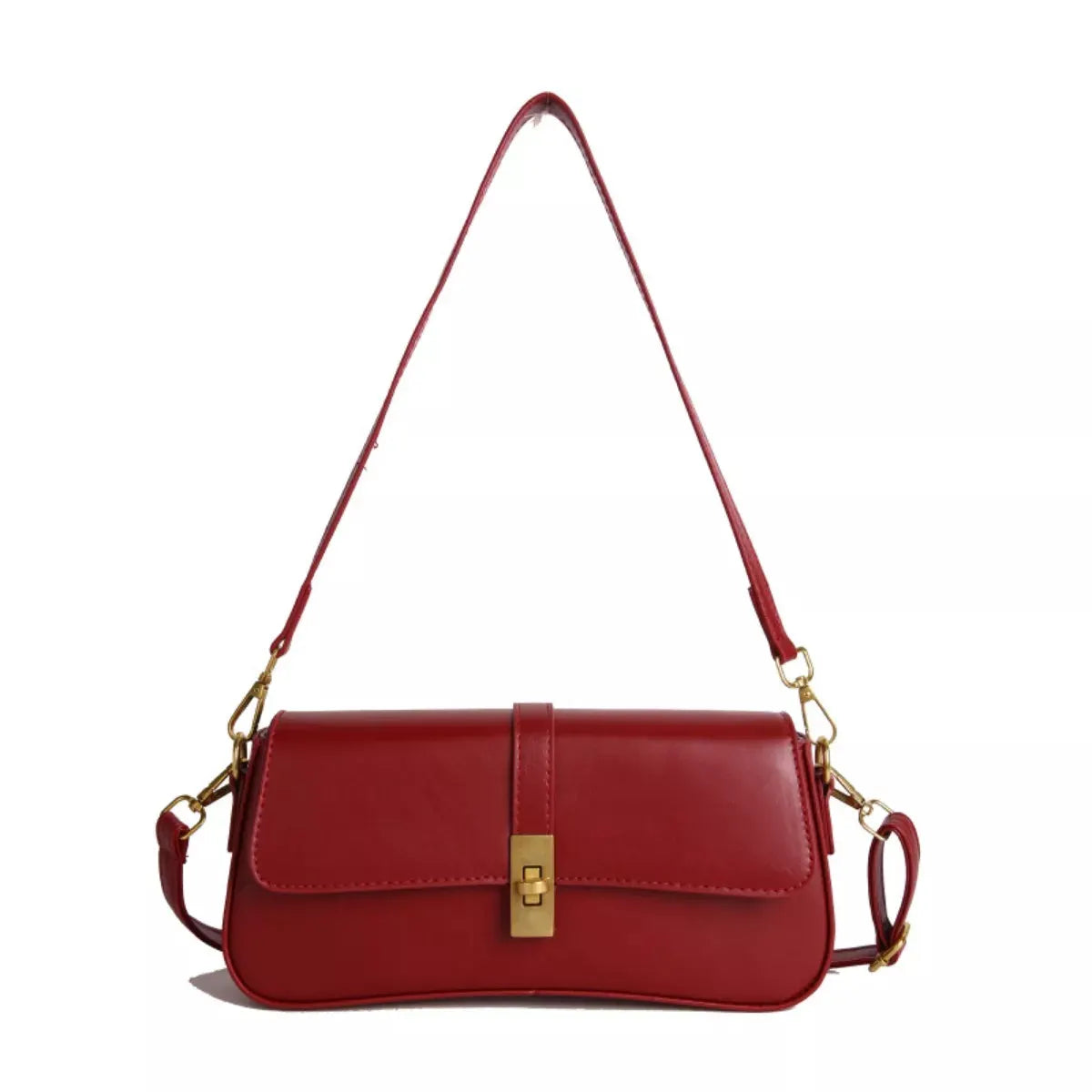 Rectangular Crossbody Bag with Golden Buckle by Partner Label