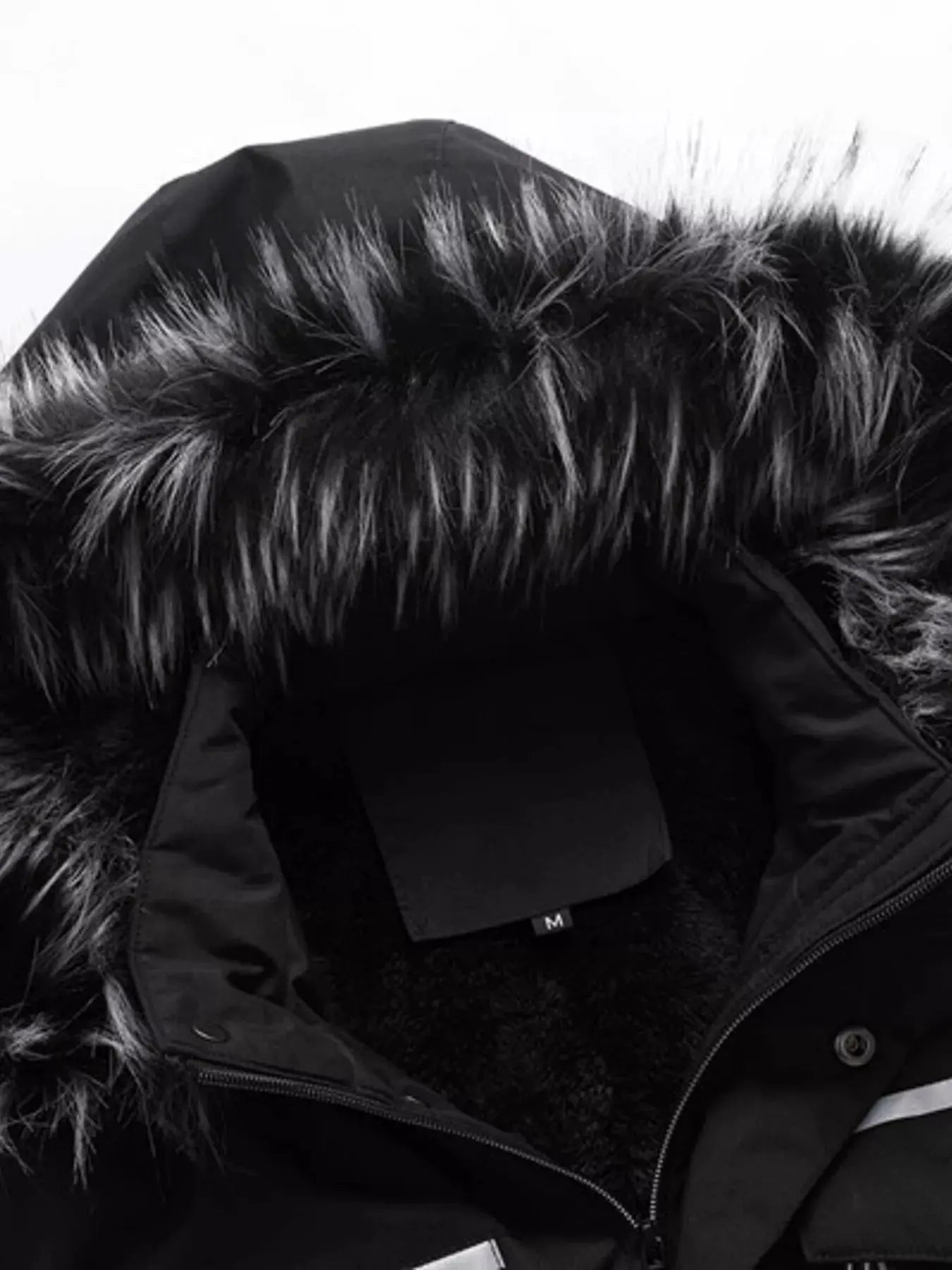 Men's Plus Size Fur Hooded Winter Parka Coat by Partner Label