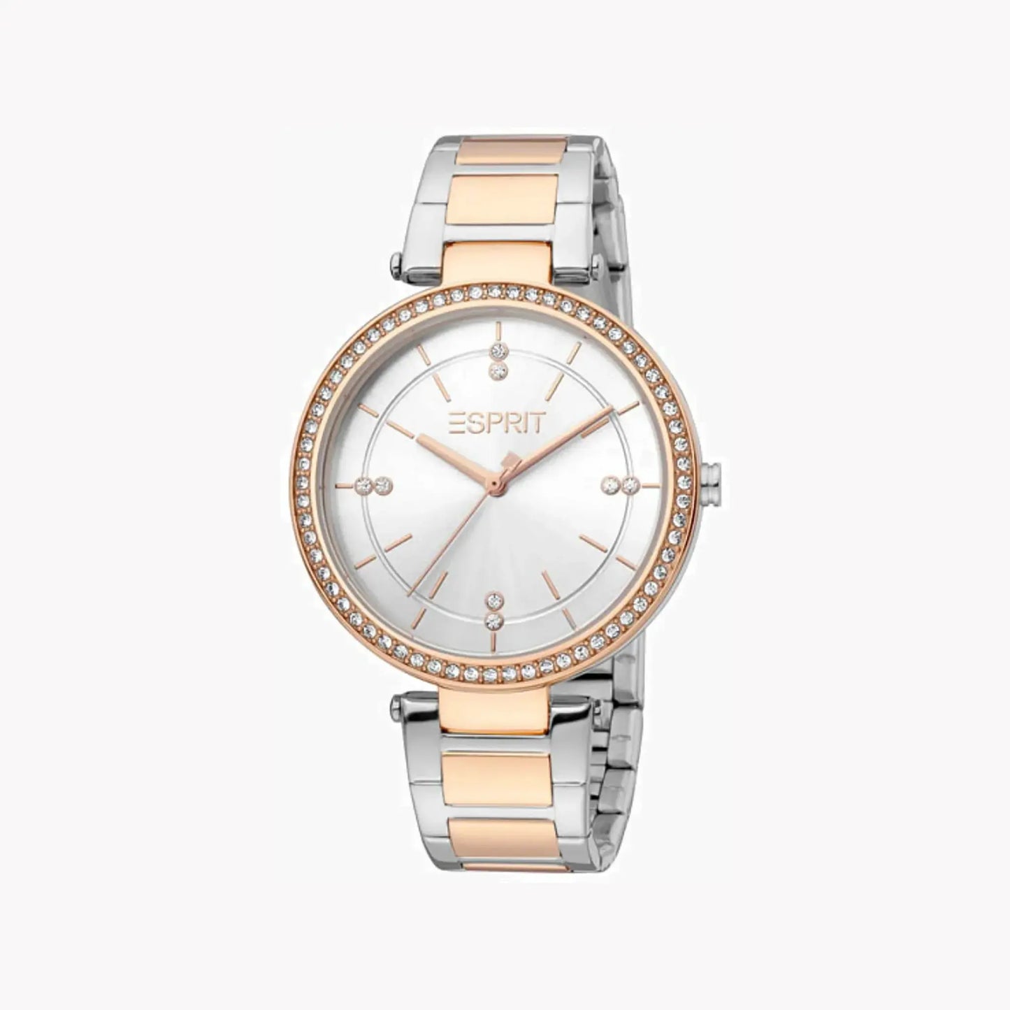 Esprit Women's Silver & Rose Gold Watch, Silver Dial | Es1l147m0065 by ESPRIT