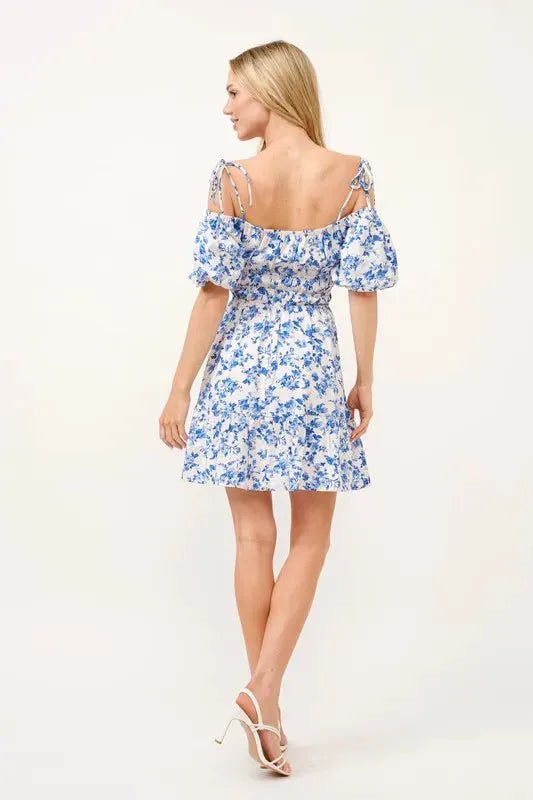 And The Why Off Shoulder Bubble Sleeve Dress by And The Why