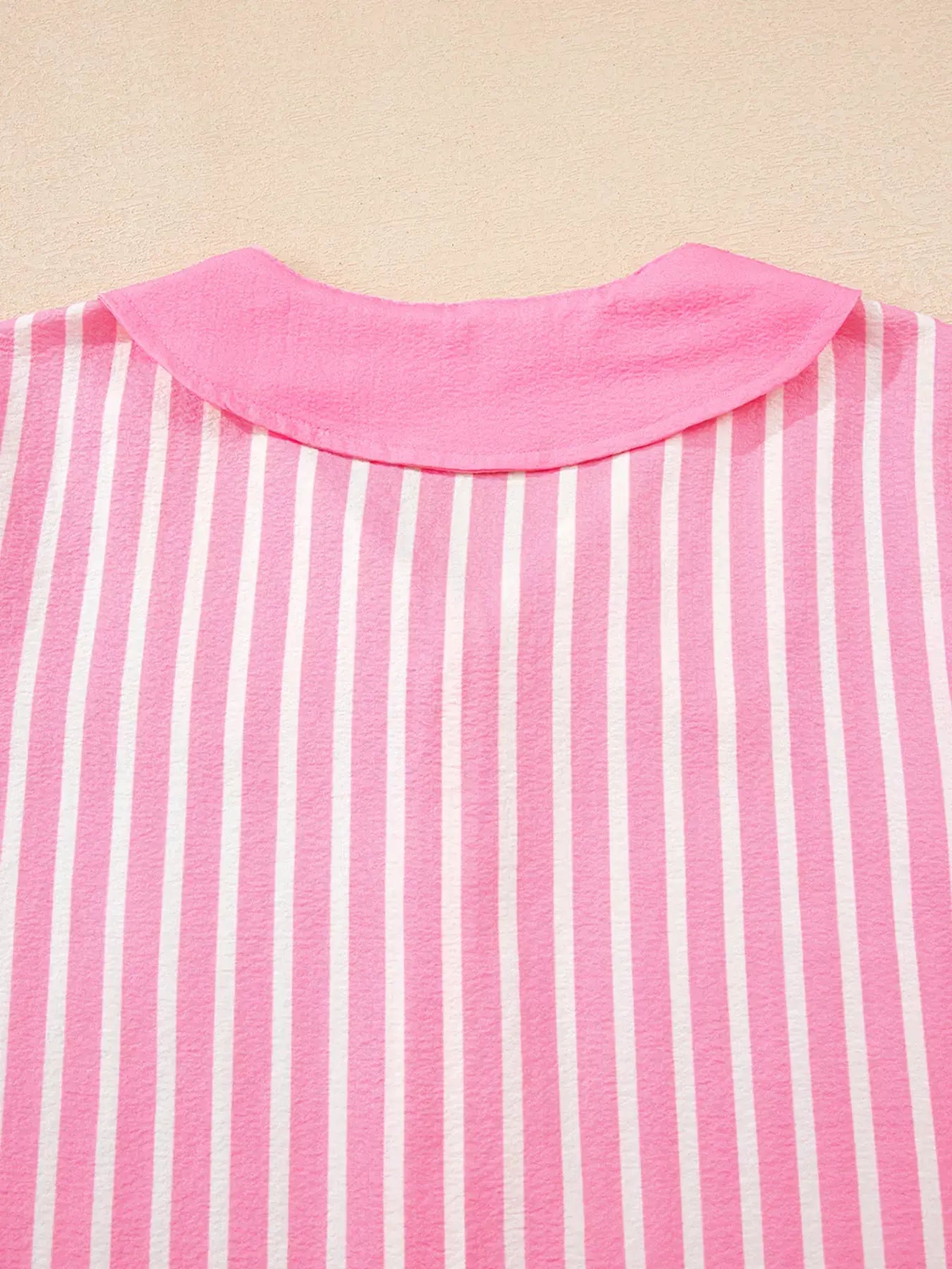 Stripe Buttoned Front Long Sleeve Top and Pants 2 Piece Sleepwear by Partner Label