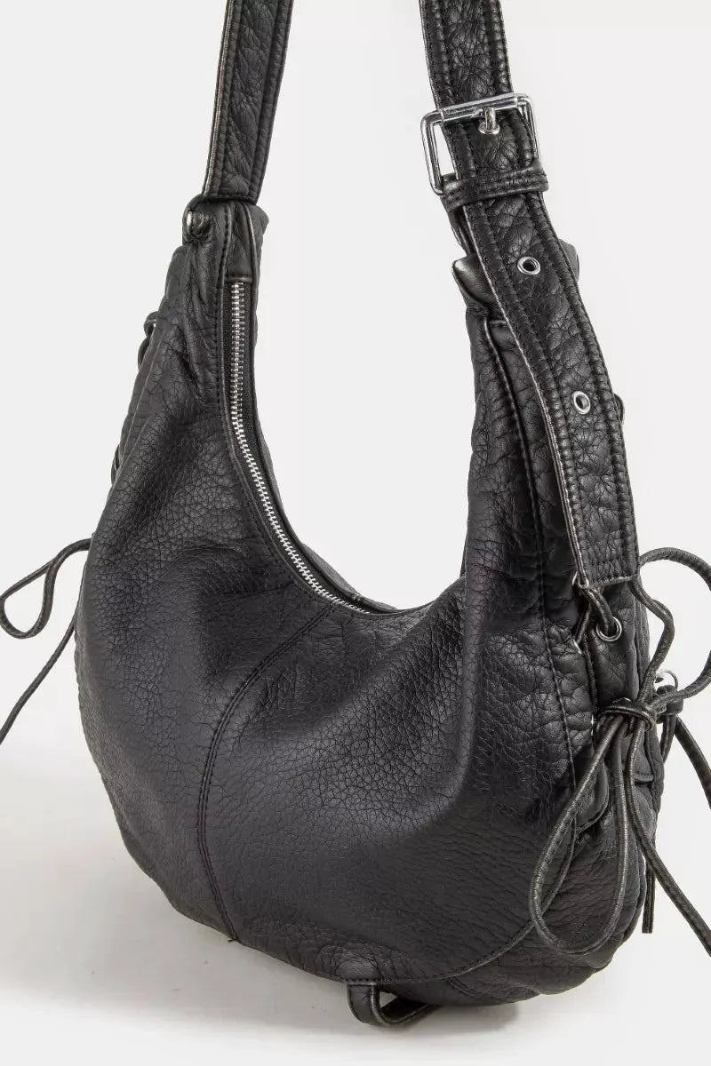 Fame Larger Leather Crescent Shoulder Bag by Partner Label