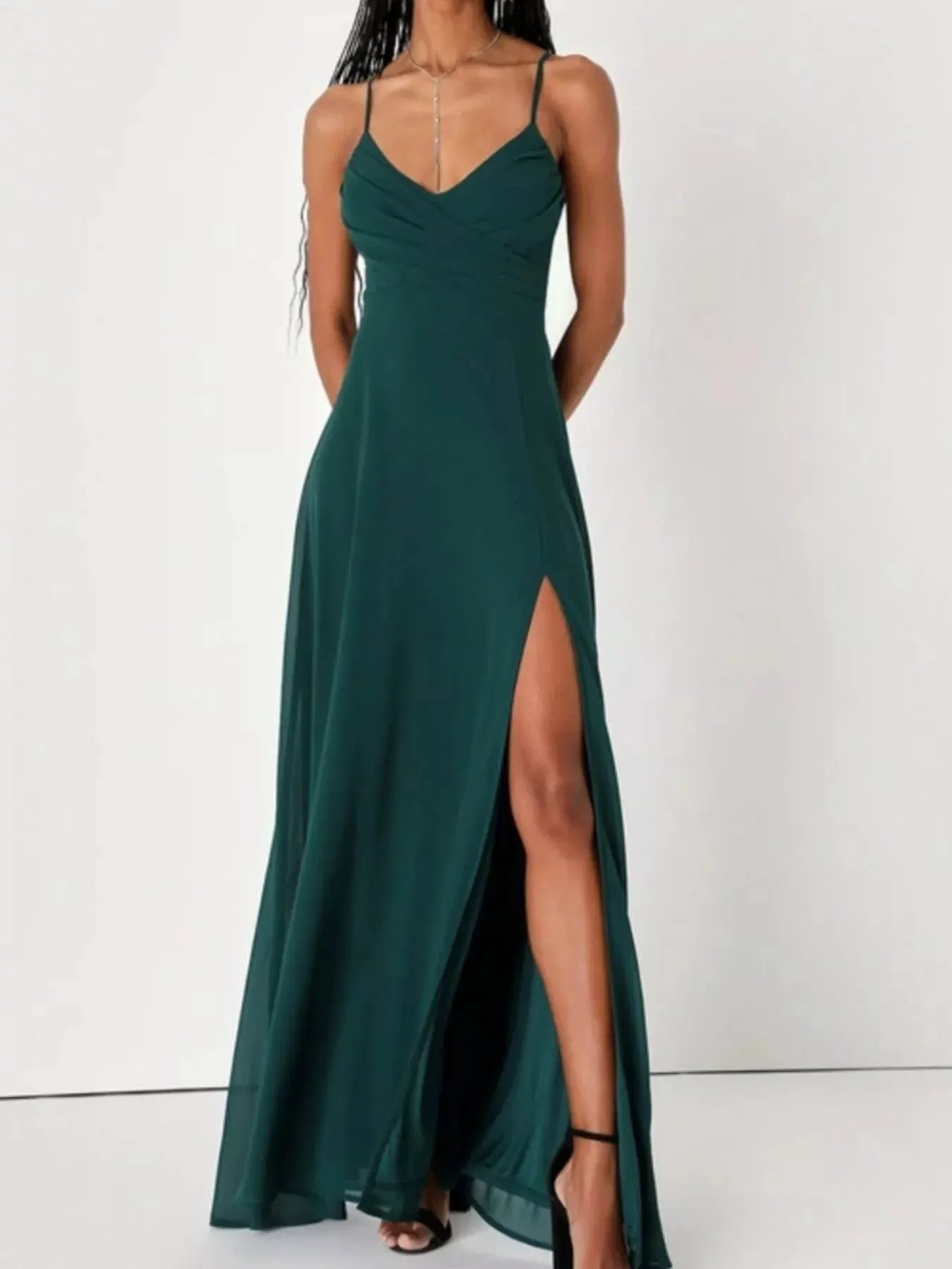 Crisscross Back Slit Maxi Dress by Partner Label