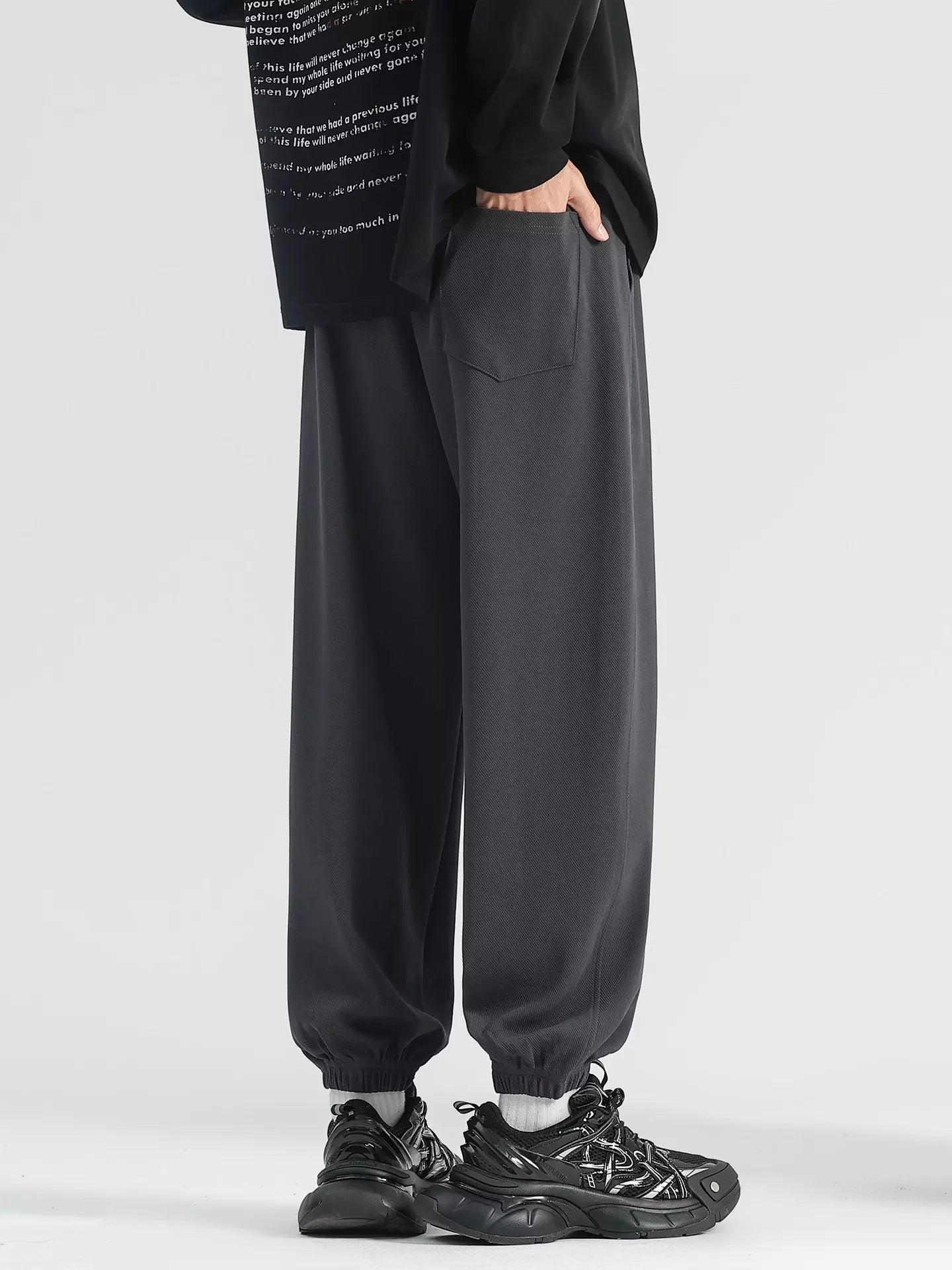Men's Plus Size Casual Loose Fit Drawstring Pants by Partner Label