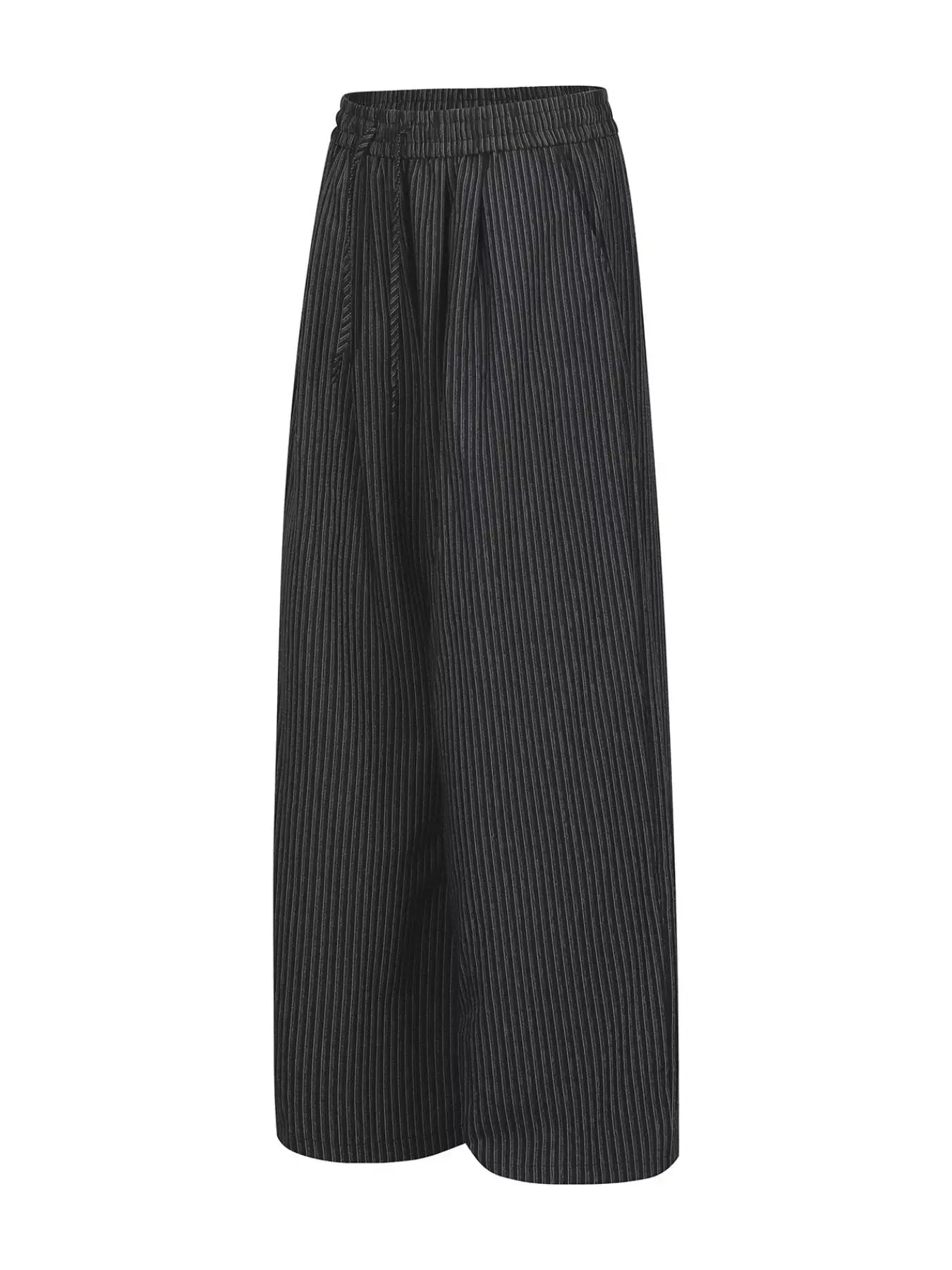 Men's Striped Wide-Leg Drawstring Pants by Trendsi