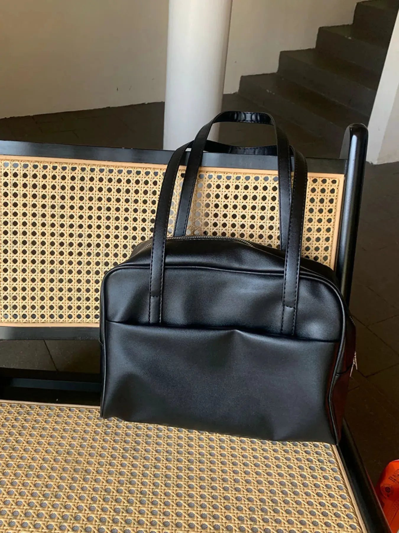 Classic Style Faux Leather Tote Bag by Partner Label