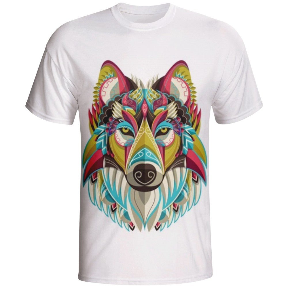 Colorful Dog Graphic Sublimation T-Shirt-0