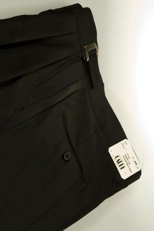 "Double Pleated" Black Super 150's Luxury Viscose Blend Tuxedo Pants by Tux-USA