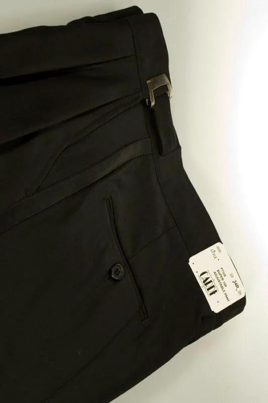 "Double Pleated" Black Super 150's Luxury Viscose Blend Tuxedo Pants by Tux-USA
