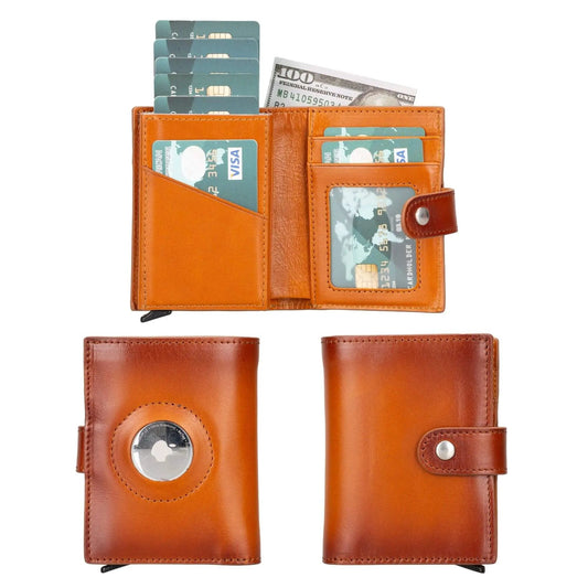 Douglas Genuine Leather Pop-Up Wallet with AirTag Slot - RFID Blocking Cardholder by TORONATA