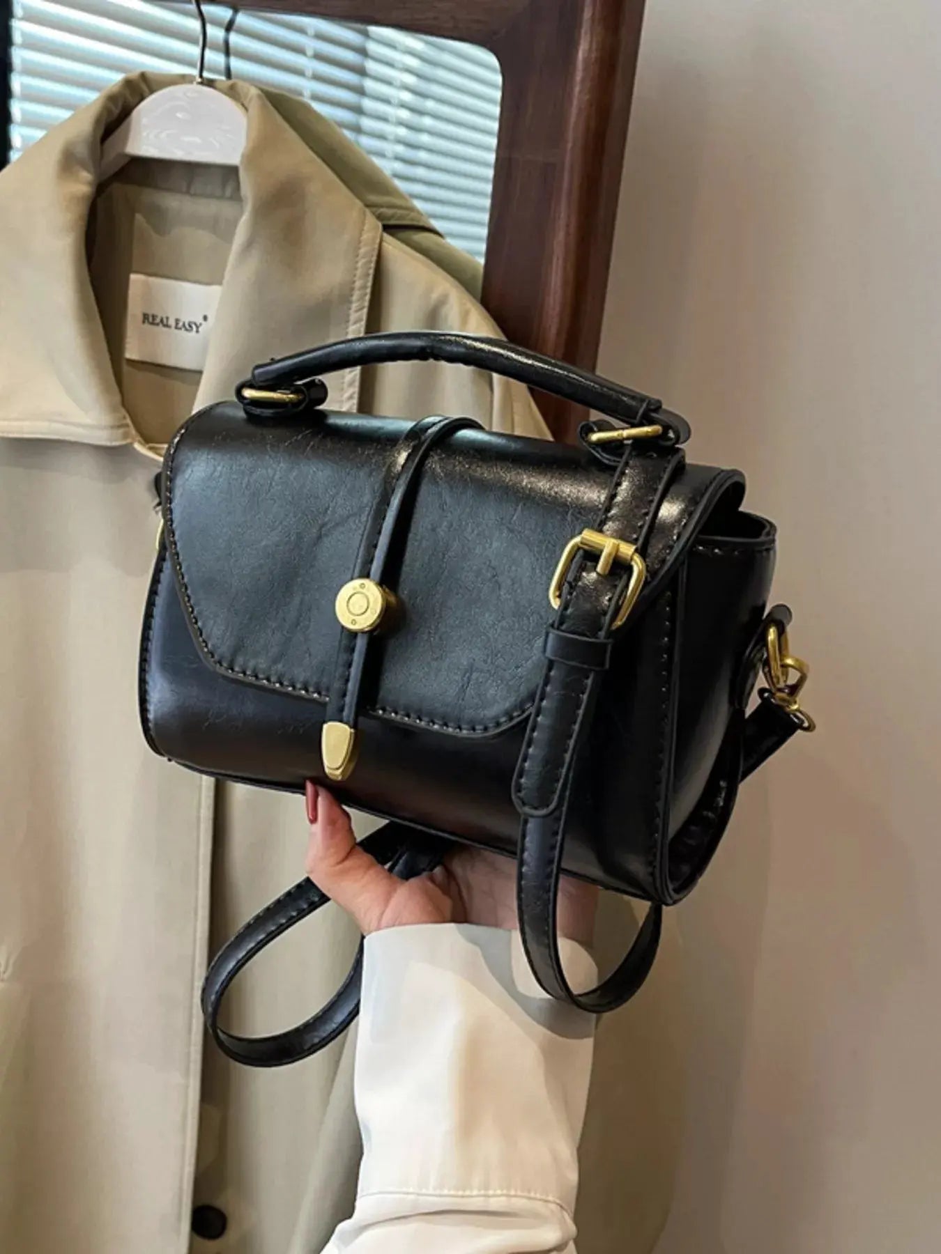 Leather Top Handle Crossbody Bag by Partner Label