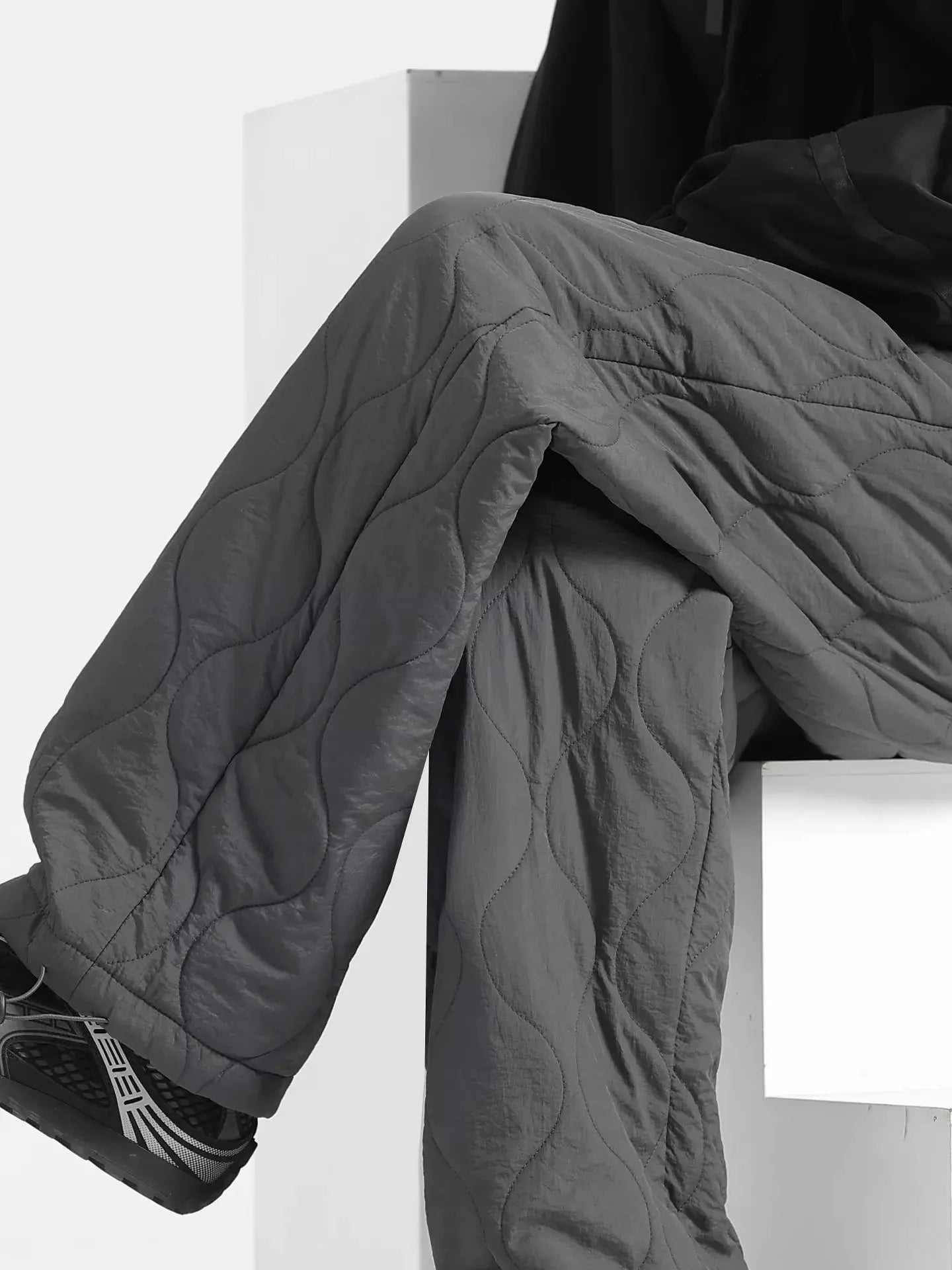 Men's Plus Size Quilted Loose-Fit Pants by Partner Label