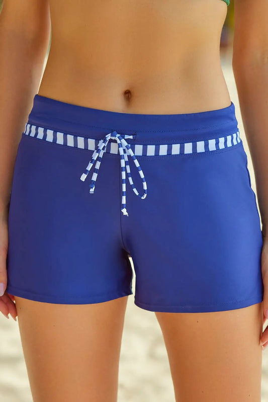 Full Size Run Contrast Drawstring Swim Bottoms by Partner Label