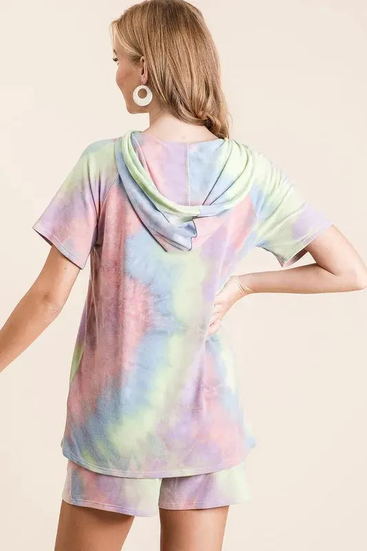 BiBi Tie Dye French Terry Hoodie Top and Bottom Set by BiBi