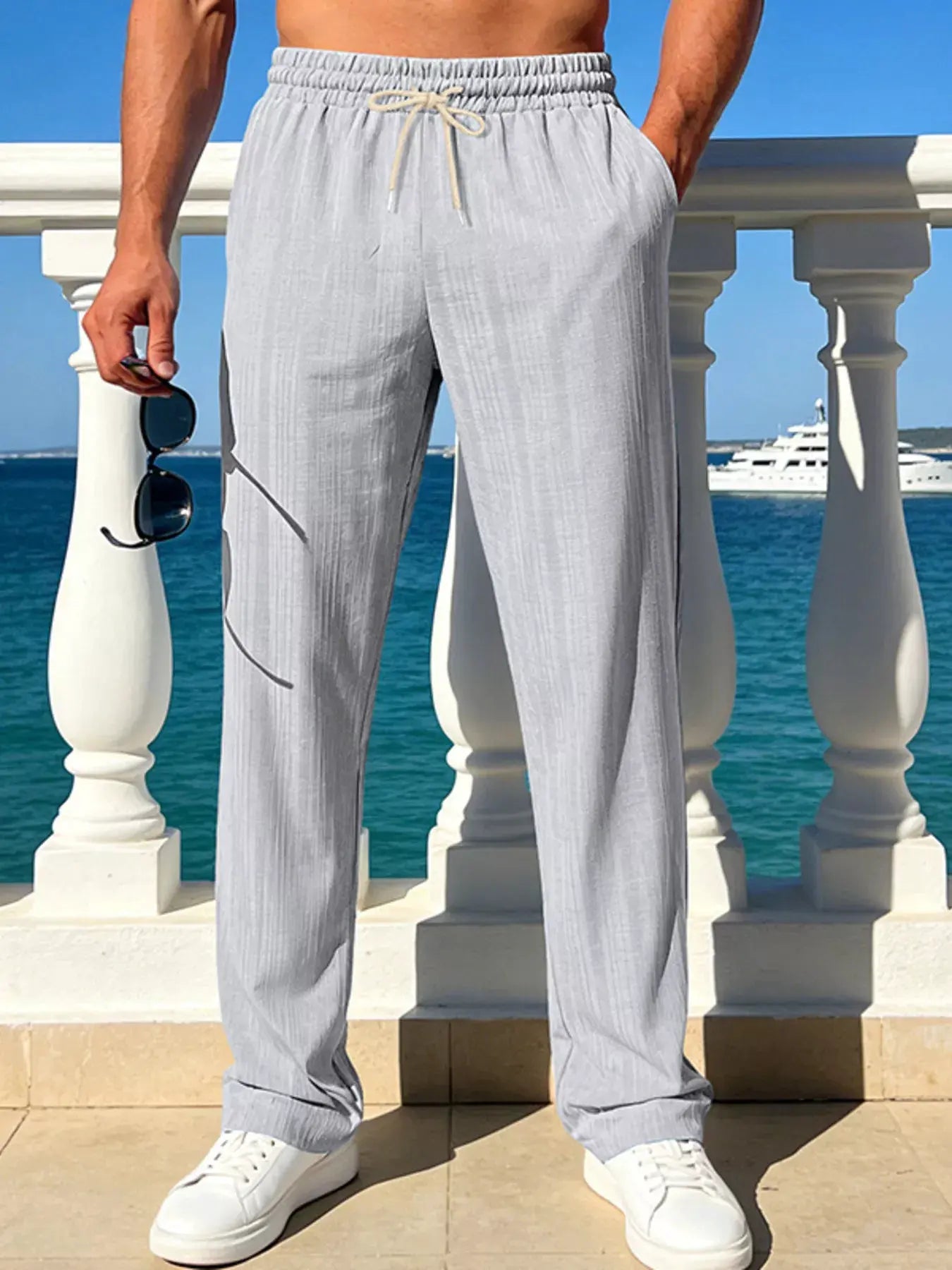 Men's Full Size Casual Drawstring Pants Plus Size by Trendsi