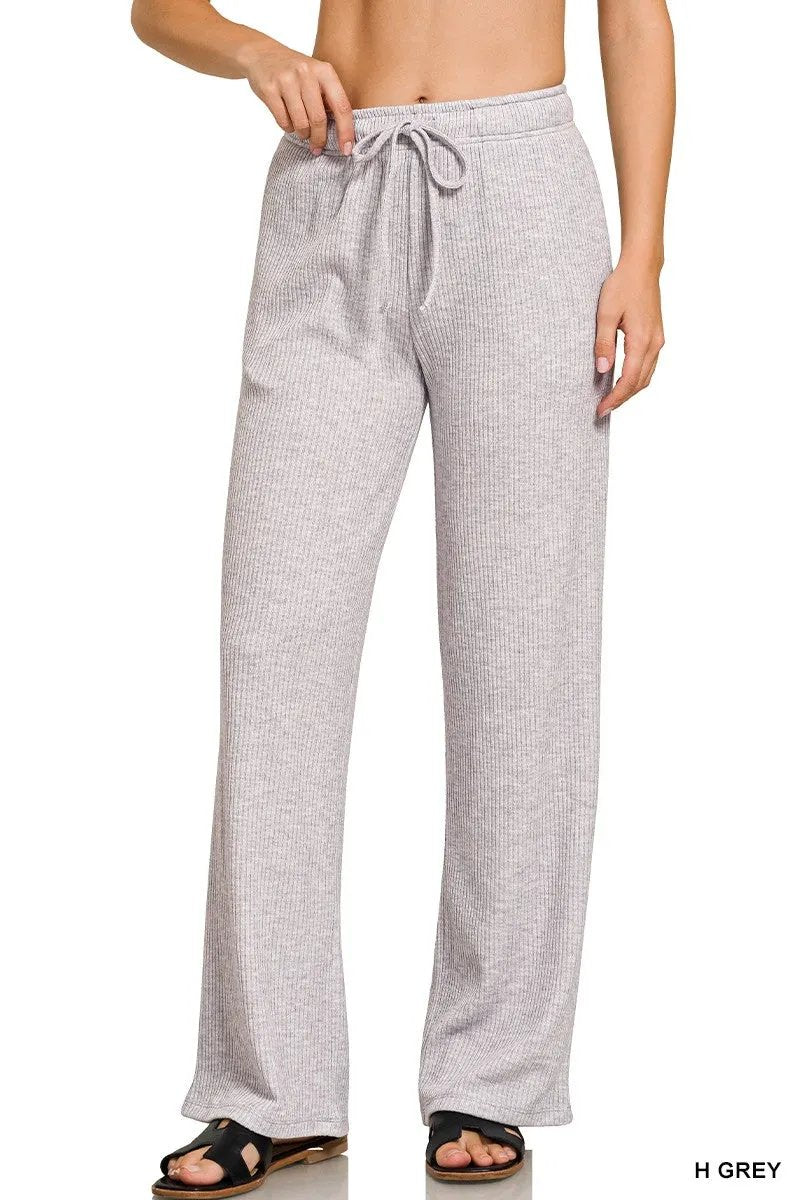 Zenana Ribbed Drawstring Lounge Pants by Zenana