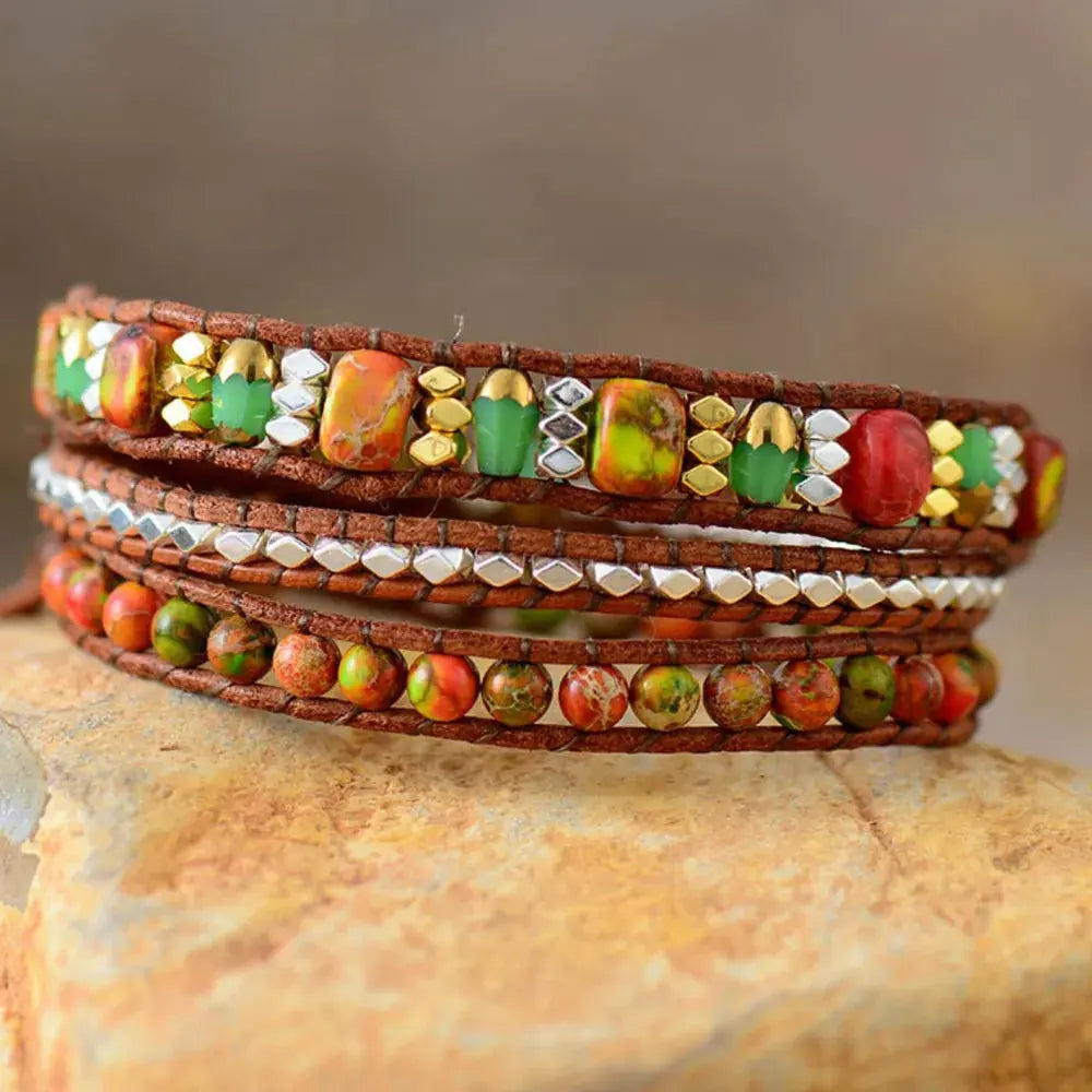 Natural Stone Woven Bracelet by Partner Label