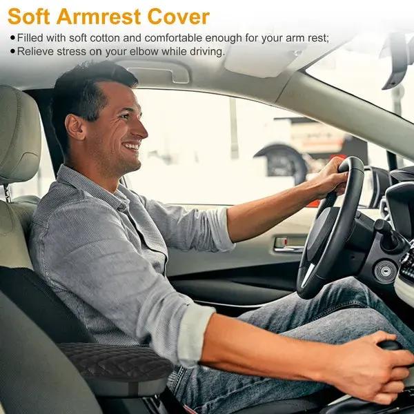 Car Armrest Pad Cover PU Leather Center Console Cushion Anti-Slip by Inland Leather