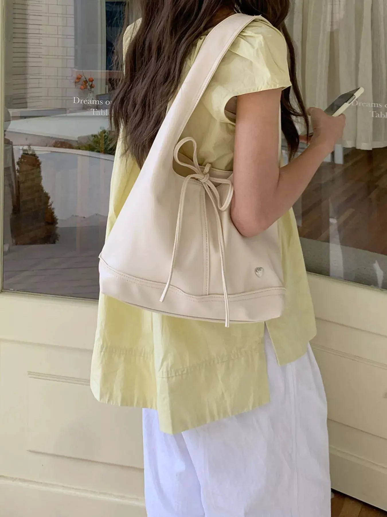 Leather Tied Shoulder Bag by Partner Label