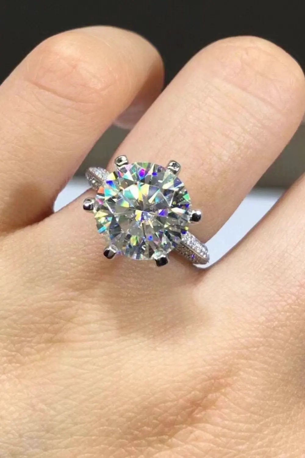 5 Carat Moissanite 6-Prong Ring by Partner Label