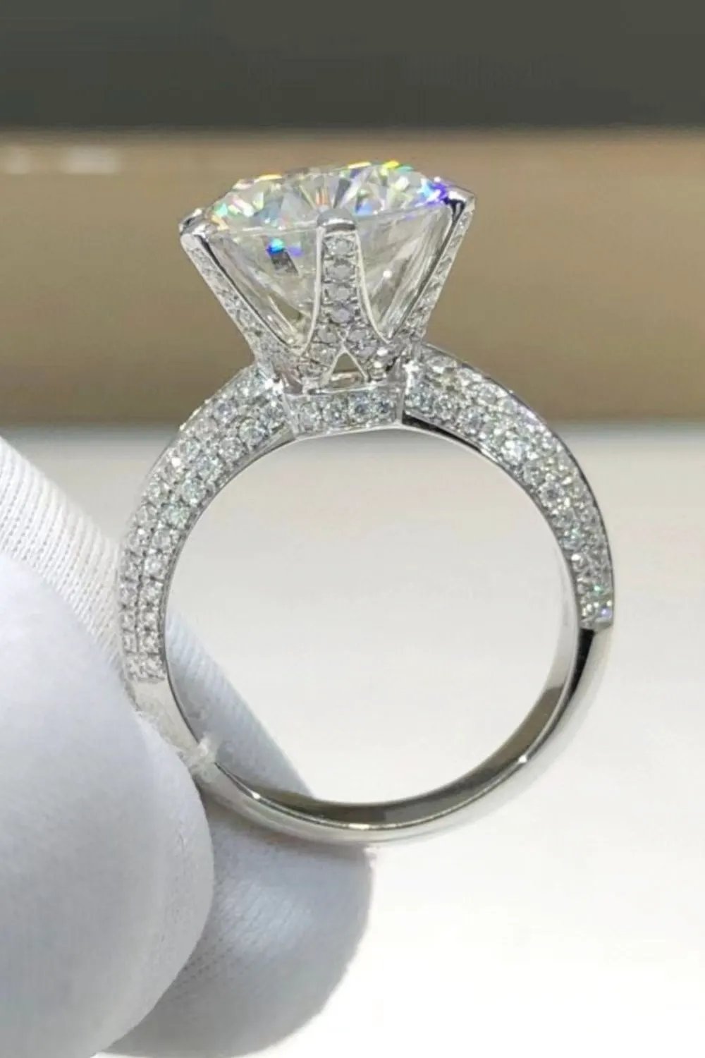 5 Carat Moissanite 6-Prong Ring by Partner Label