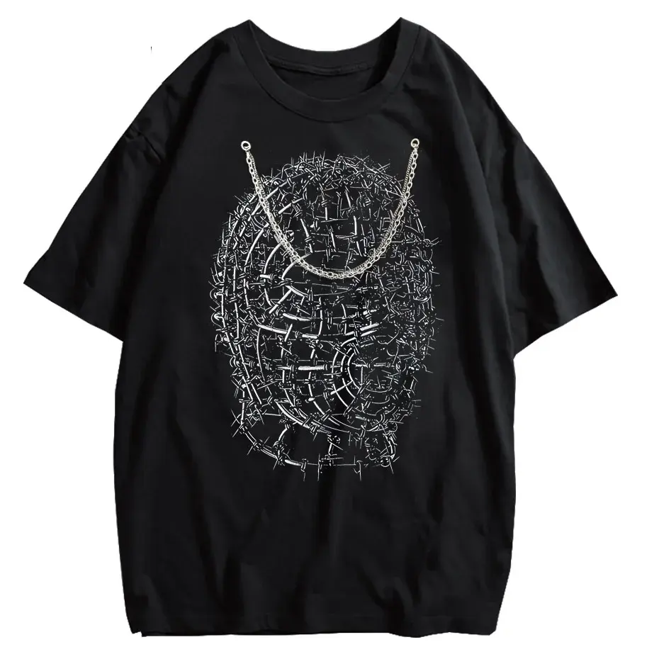 Gothic Vintage Grunge Y2K Oversized Anime T-Shirt by Vimost Shop
