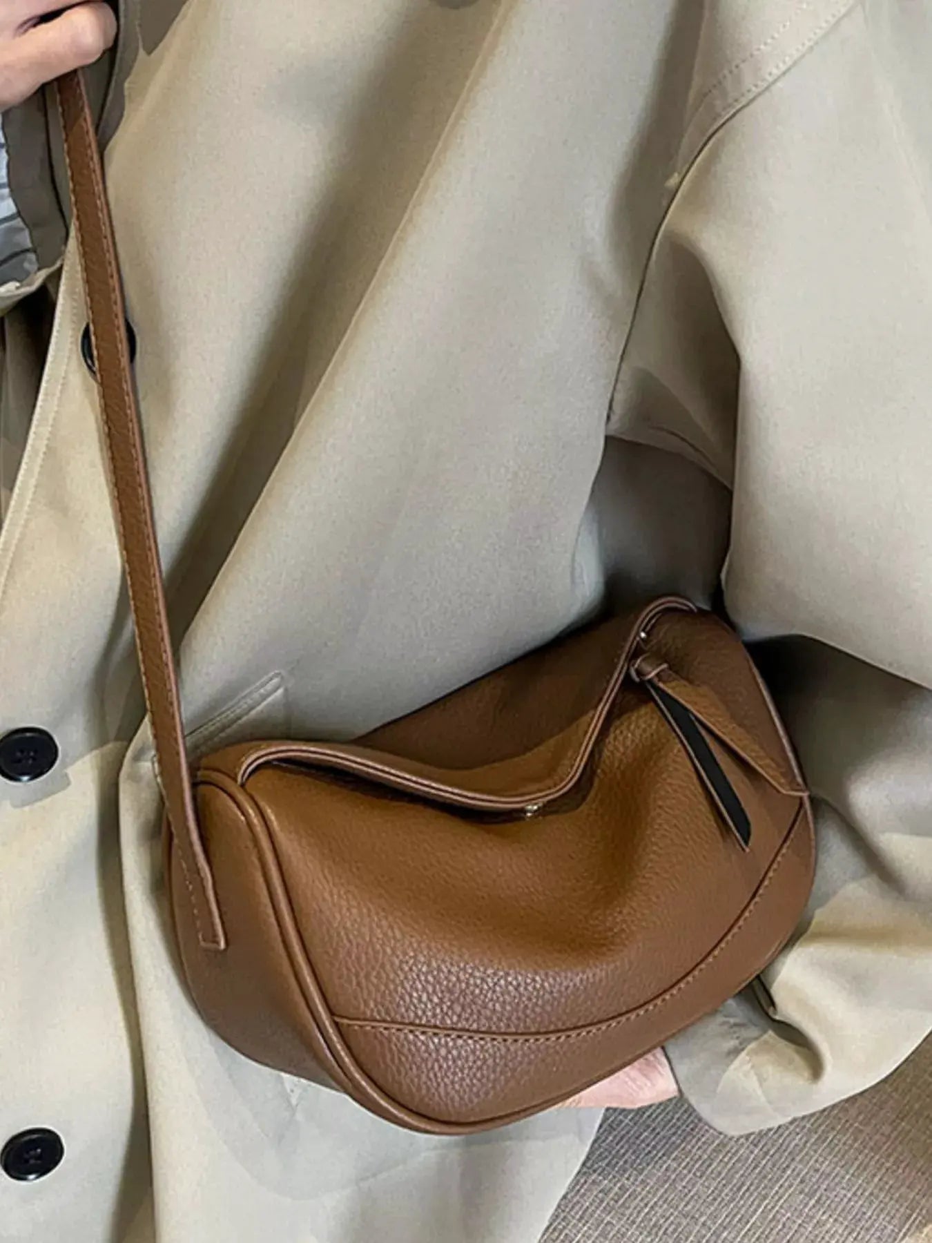 Minimalist Style Leather Crossbody Bag by Partner Label