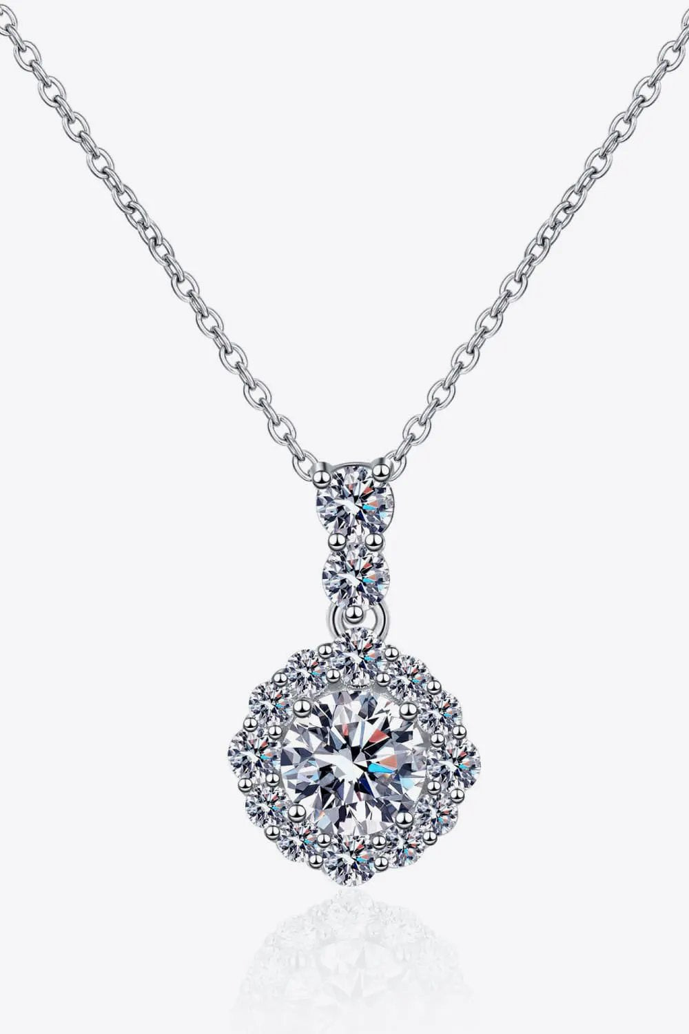 1 Carat Moissanite 925 Sterling Silver Necklace by Partner Labels