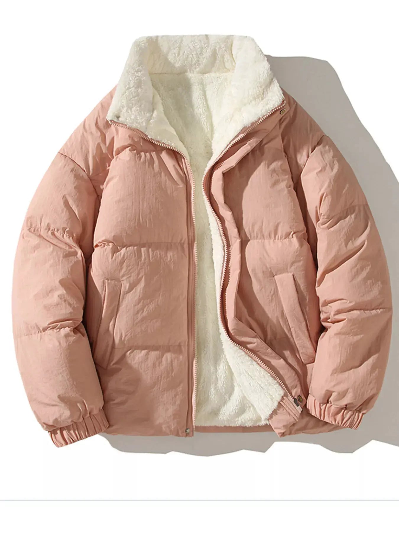 Men's Full Size Zip Up Fleece Puffer Jacket Plus Size by Partner Label
