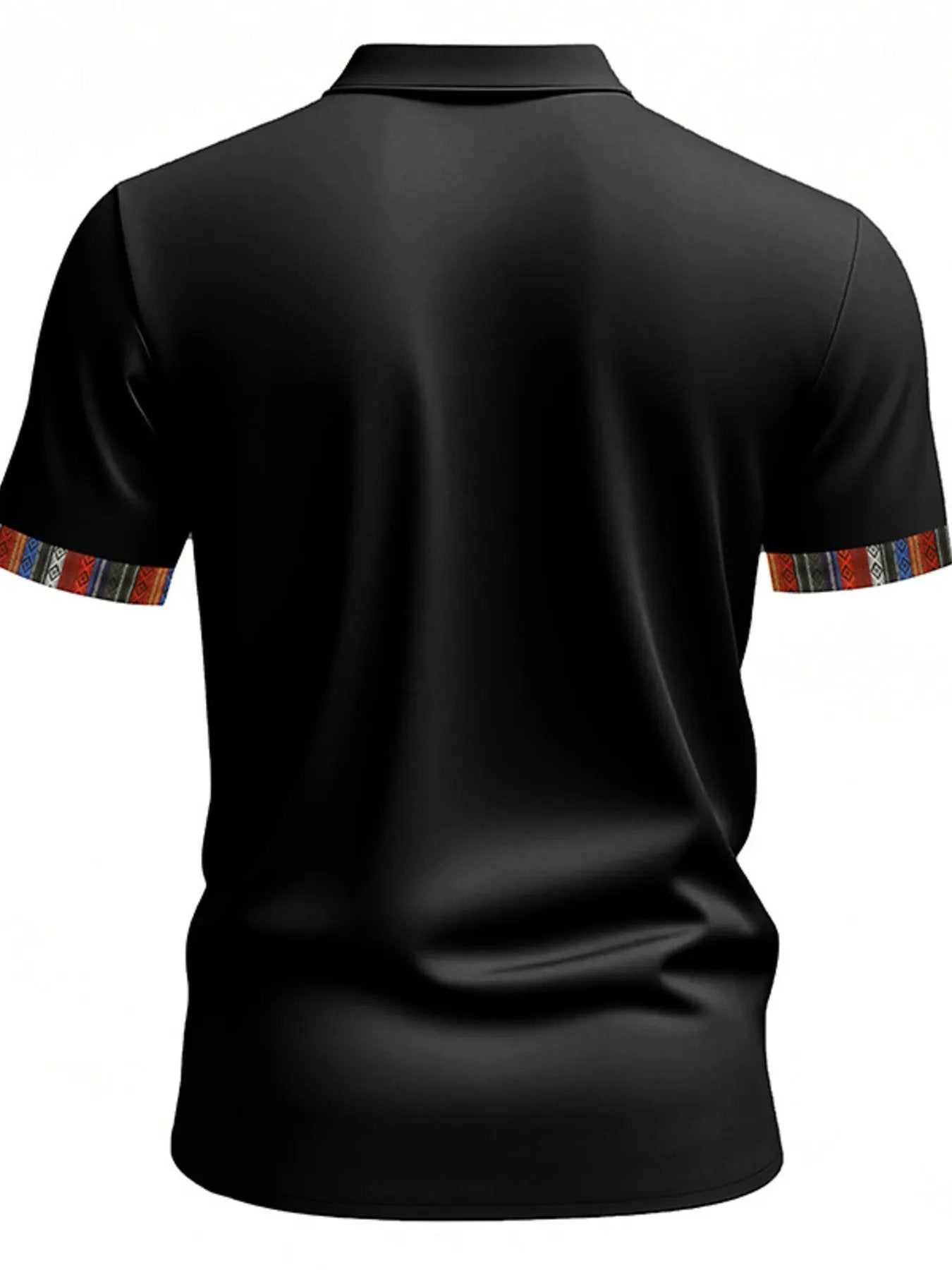 Men's Full Size Short Sleeve Shirt with Colorful Trim Plus Size by Trendsi