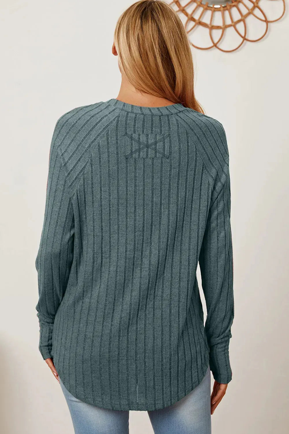 Basic Bae Full Size Ribbed Thumbhole Sleeve T-Shirt by Basic Bae