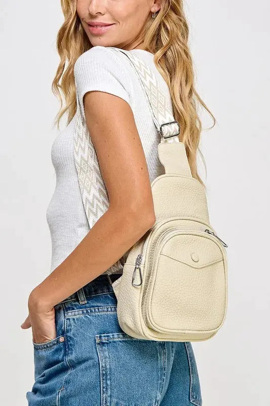 Fame Textured PU Leather Sling Bag by Fame