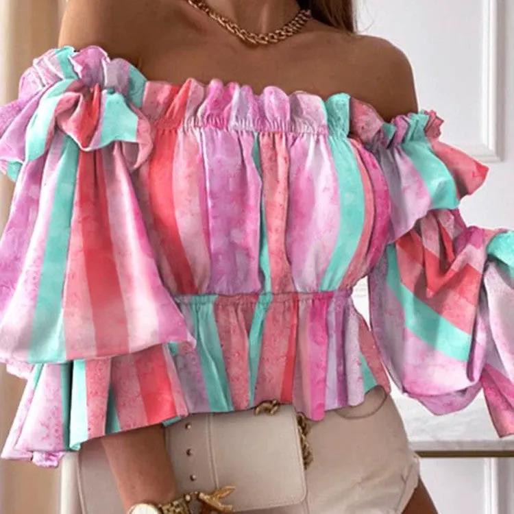 Shirts Women Long Sleeve Blouse Sexy by Anybestbuy Store
