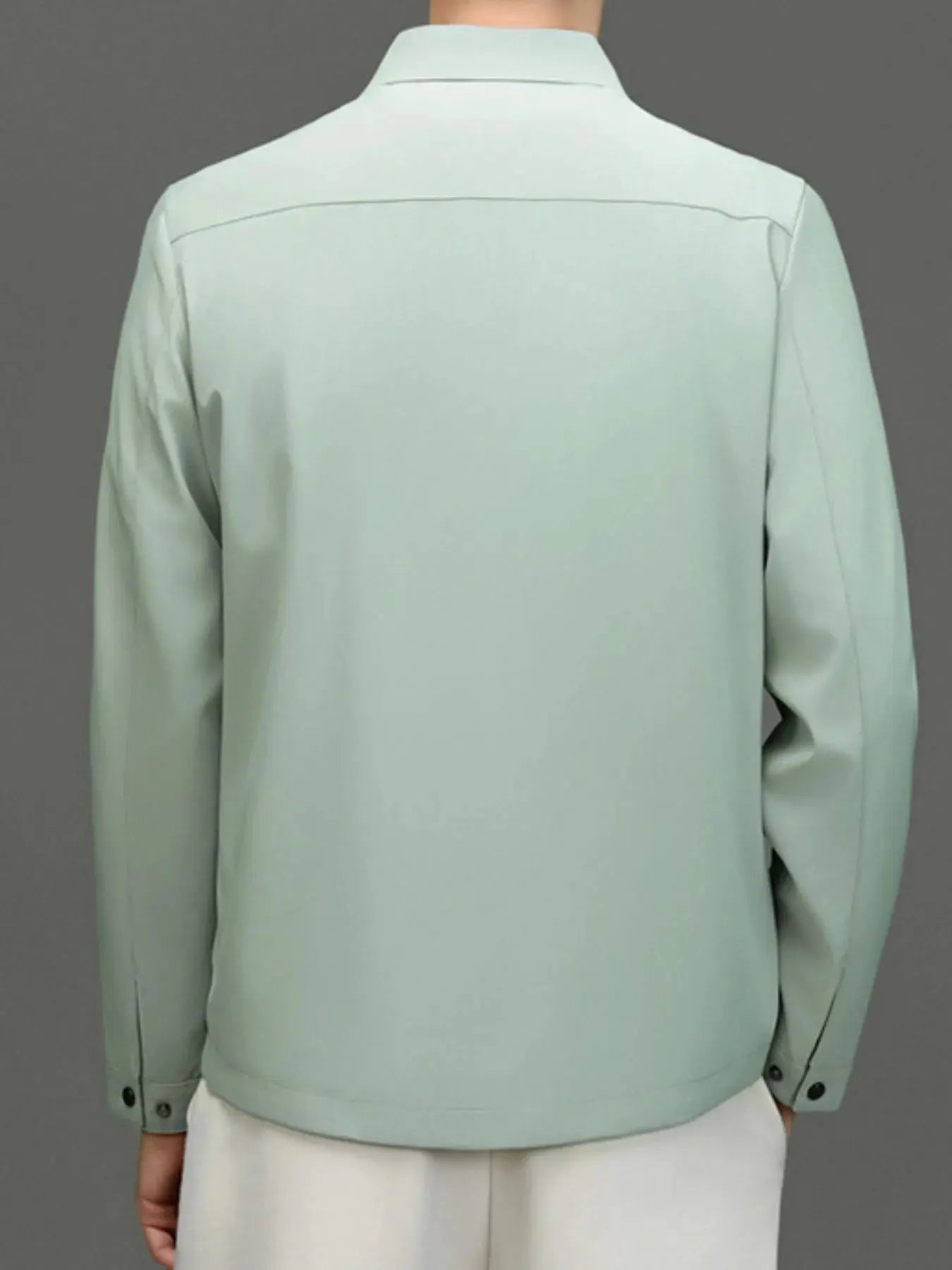 Men's Plus Size Button Up Long Sleeve Jacket by Partner Label