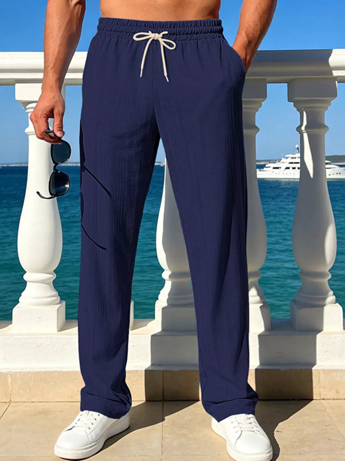 Men's Full Size Casual Drawstring Pants Plus Size by Trendsi