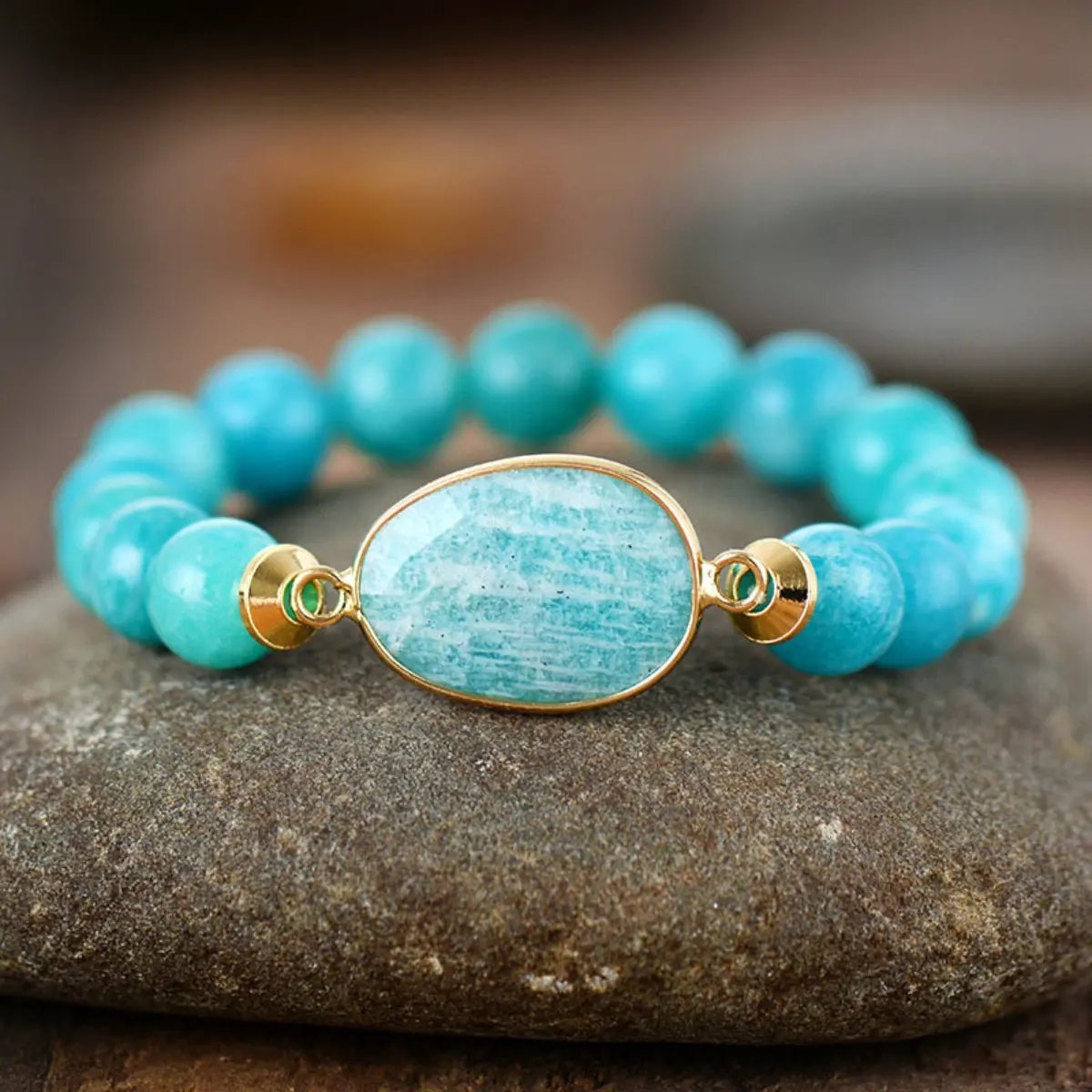 Natural Stone Beaded Bracelet by Partner Label