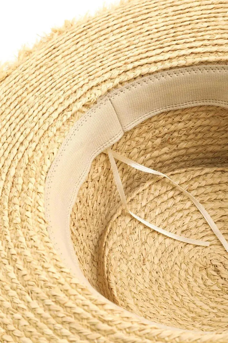 Fame Basket Weave Straw Sun Hat by Fame