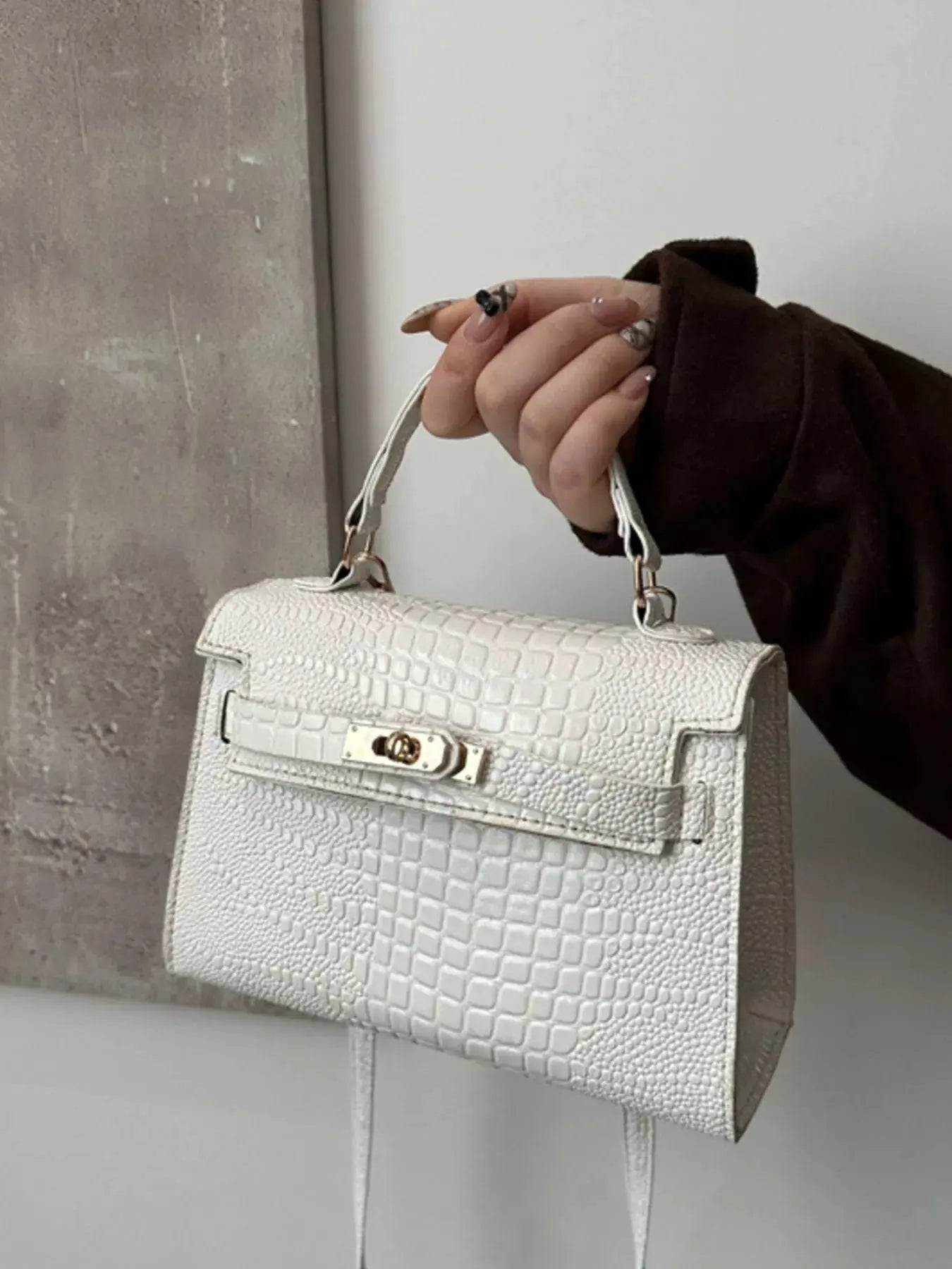 Embossed Flap Crossbody Bag by Partner Label