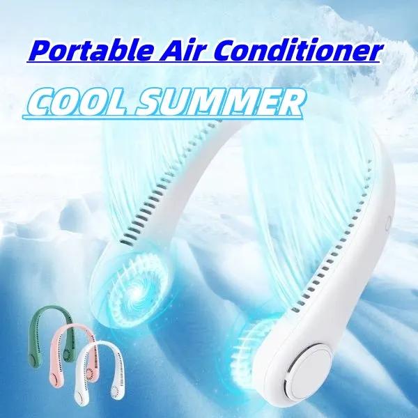 Rechargeable Neck Fan Hands Free USB Mini Fan Traveling Outdoor Sports Fans Portable Lazy Bladeless Hanging Neck Fan by Anybestbuy Store