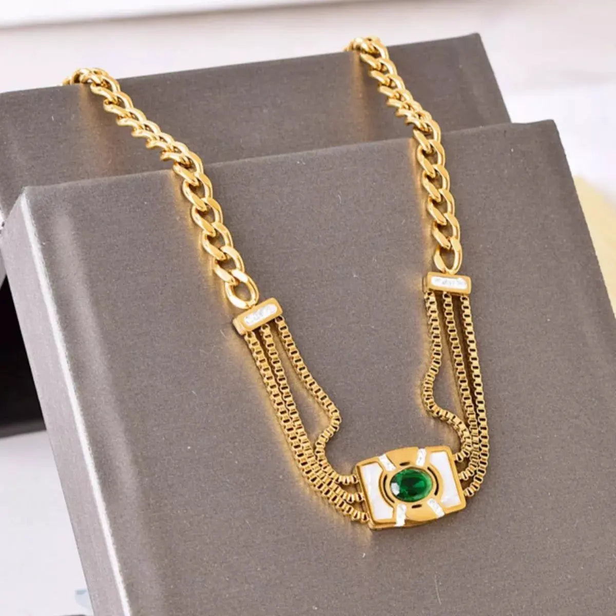 18K Gold-Plated Geometric Necklace by Partner Labels