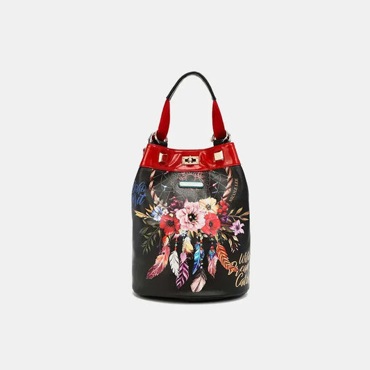 Nicole Lee USA Flower Pattern Adjustable Strap Backpack Bag by Nicole Lee USA