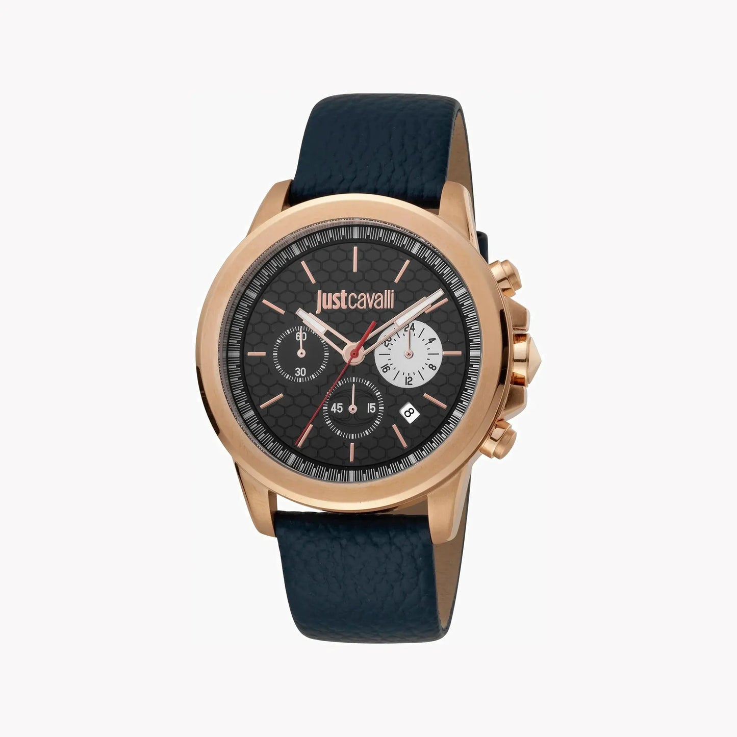 Just Cavalli Men's Blue Leather Watch, Black Dial | Jc1g140l0025 by JUST CAVALLI