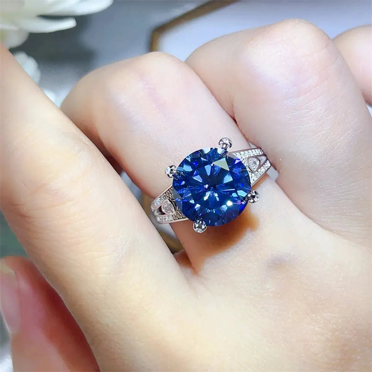 5 Carat Moissanite 925 Sterling Silver Ring by Partner Label