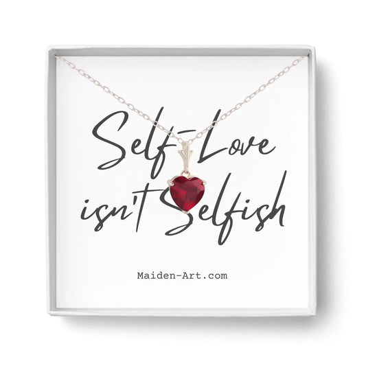 925 Sterling Silver Necklace Red Heart Pendant by Nichestar