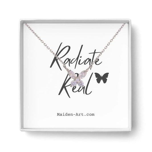925 Sterling Silver Butterfly Pendant Necklace by Nichestar