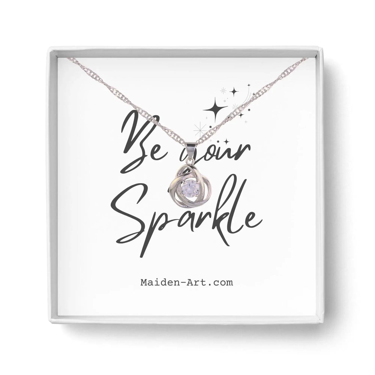 Round Knot Pendant Necklace with Cubic Zirconia by Nichestar