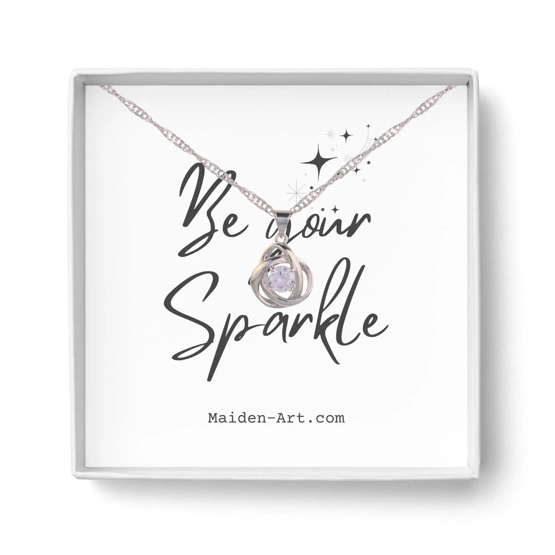 Round Knot Pendant Necklace with Cubic Zirconia by Nichestar