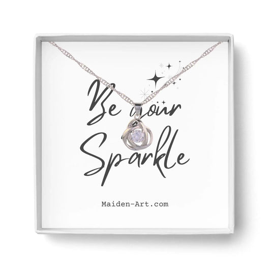 Round Knot Pendant Necklace with Cubic Zirconia by Nichestar