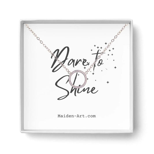 Round Pendant Pave Necklace by Nichestar
