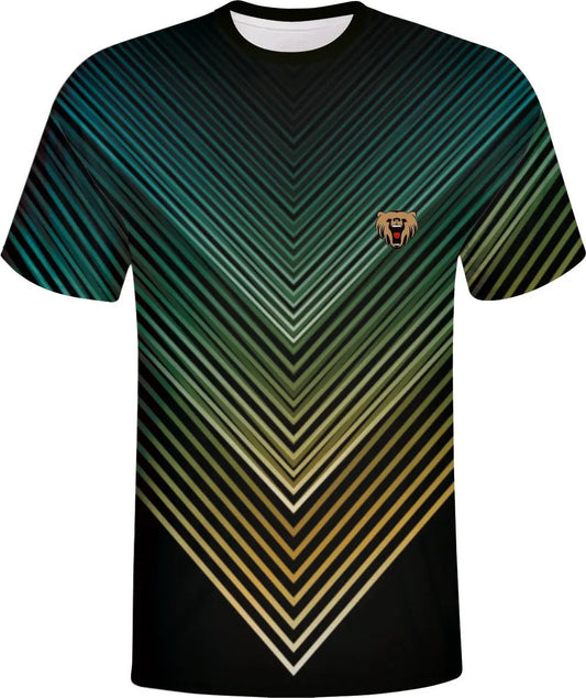 Green Gold V-Shaped Esports Jersey with Custom Name by Vimost Sportswear
